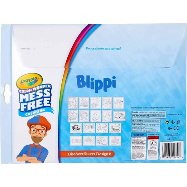crayola blippi, color wonder mess free coloring pages & markers (5)