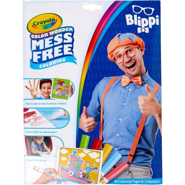 crayola blippi, color wonder mess free coloring pages & markers (7)