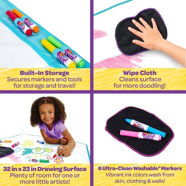 crayola color and erase mat, travel coloring kit, gift for kids1