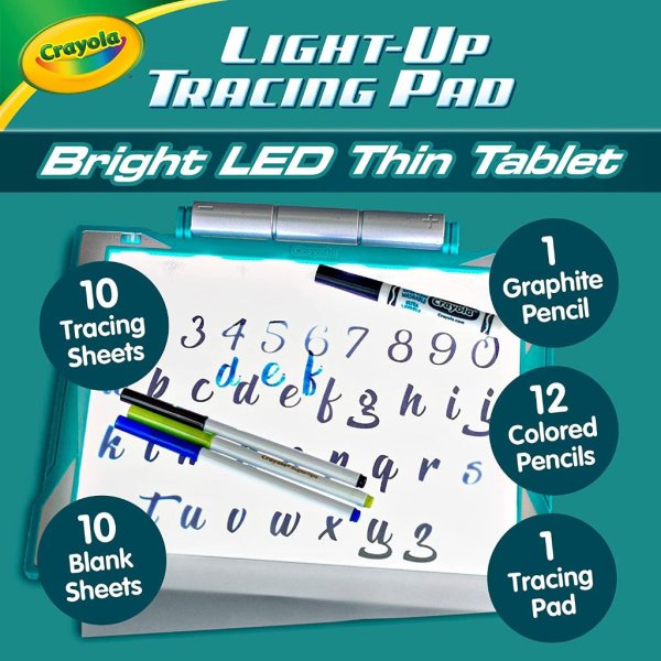 crayola light up tracing pad+accessories