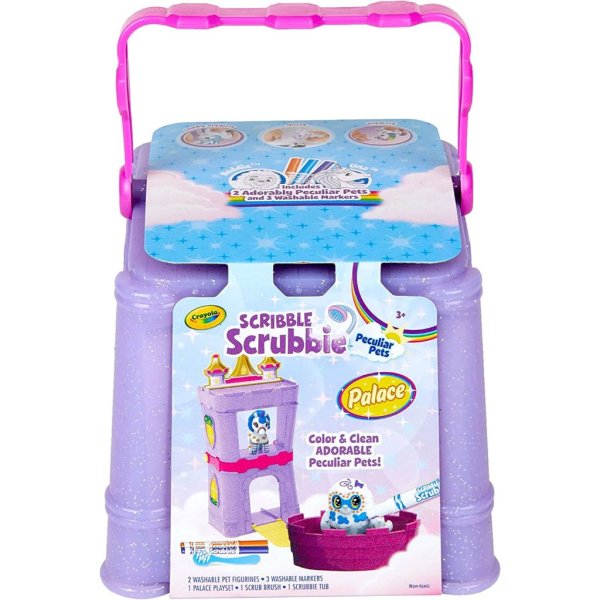 crayola scribble scrubbie peculiar pets, palace playset, multi