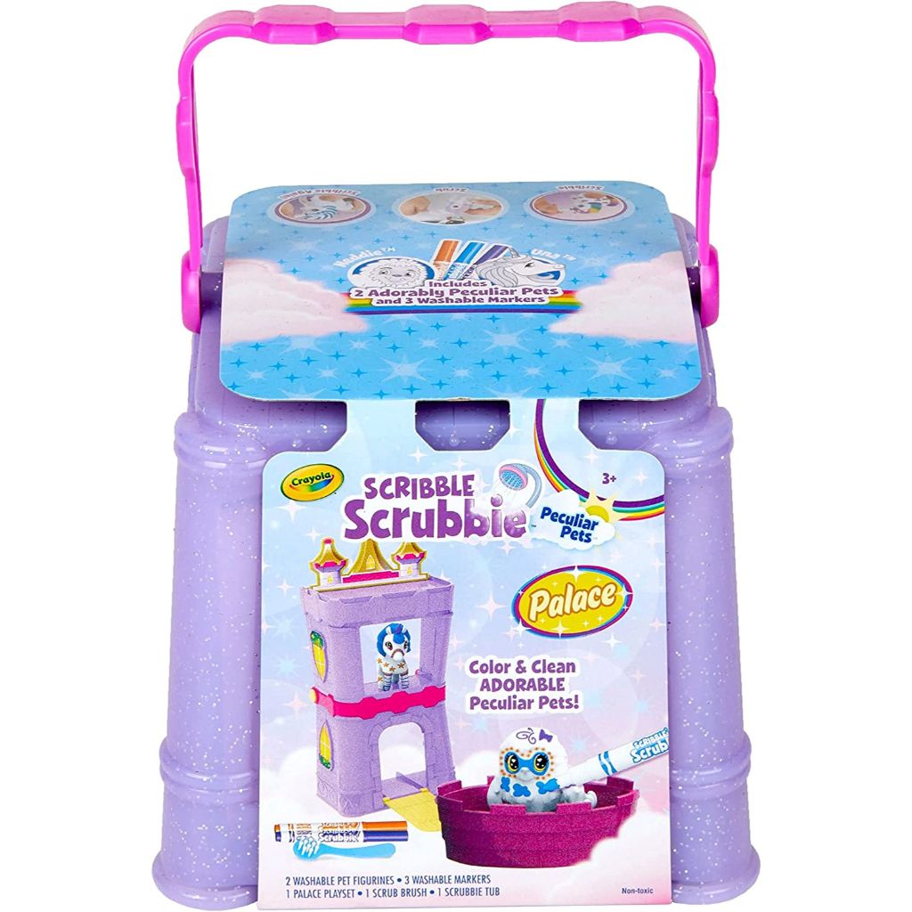 crayola scribble scrubbie peculiar pets, palace playset, multi