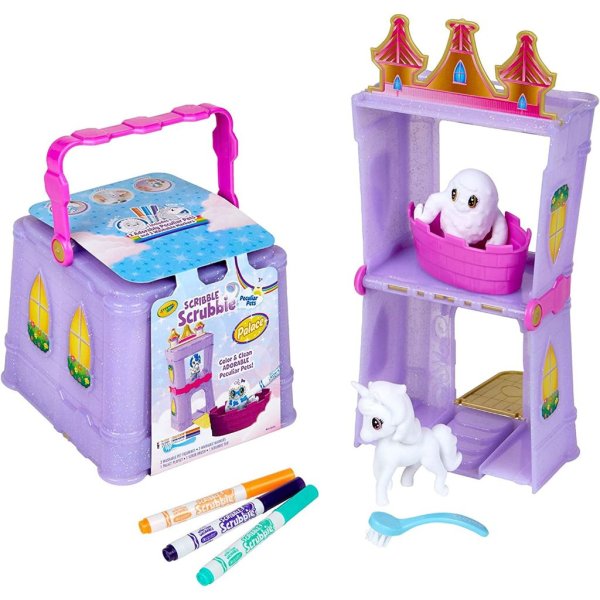 crayola scribble scrubbie peculiar pets, palace playset, multi1