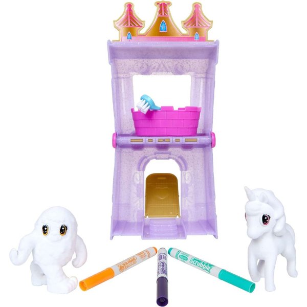crayola scribble scrubbie peculiar pets, palace playset, multi3