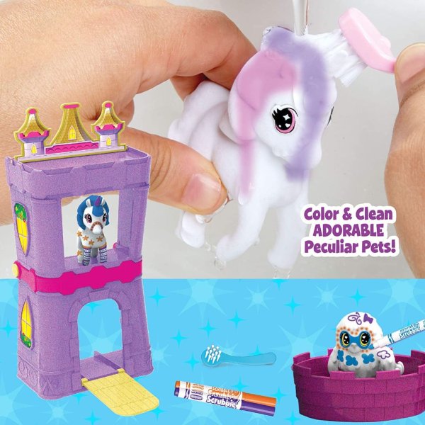 crayola scribble scrubbie peculiar pets, palace playset, multi4