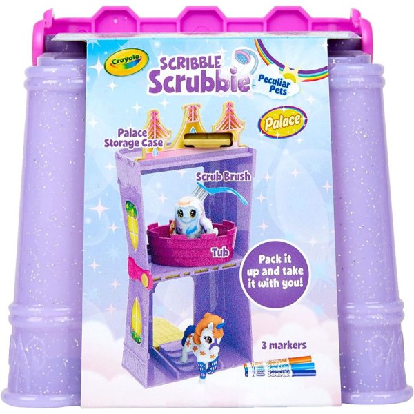 crayola scribble scrubbie peculiar pets, palace playset, multi5