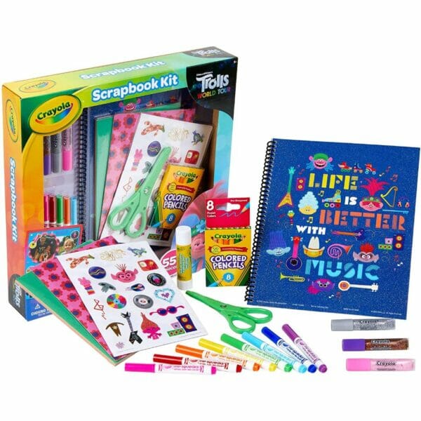 crayola trolls 2 world tour scrapbooking coloring art kit