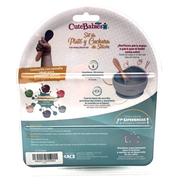 cutebabies silicon plate and spoon set green2