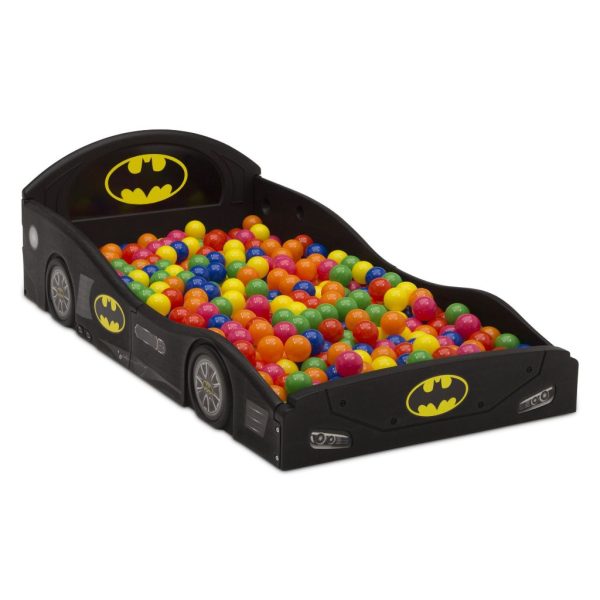 batman 4 piece room in a box bedroom set by delta children includes sleep & play toddler bed, 6 bin design & store toy organizer and art desk with chair (17)