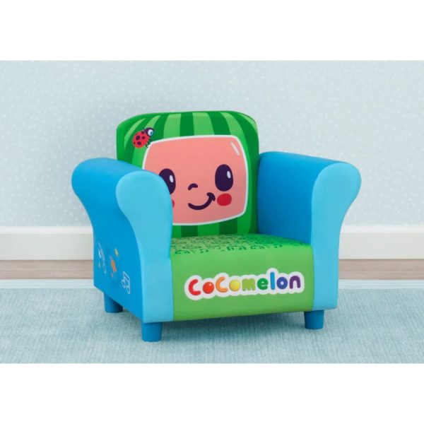 delta children upholstered chair, cocomelon