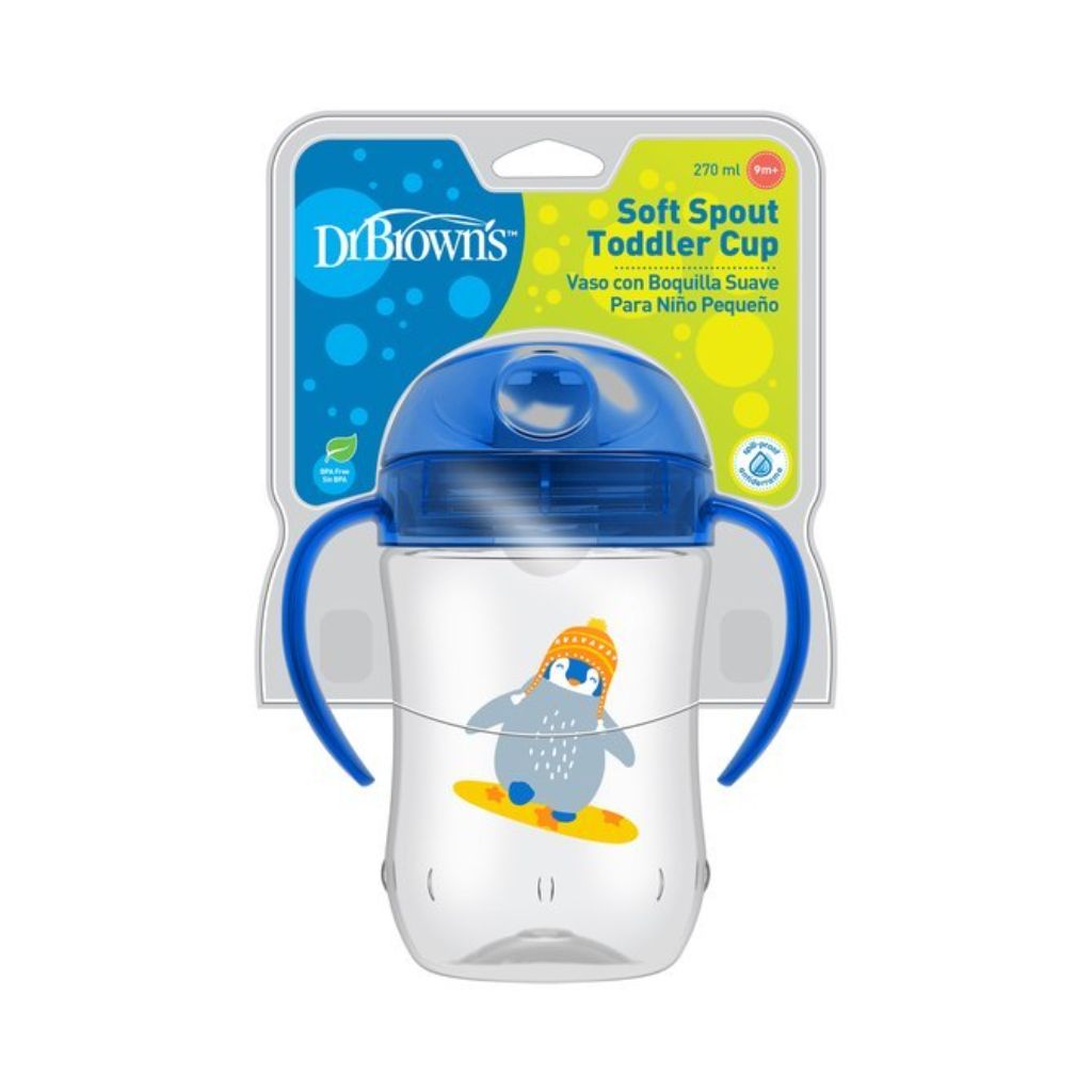 dr. brown’s 6oz soft spout toddler cup blue 9oz