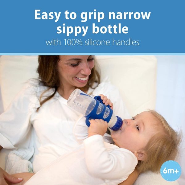 dr. brown’s milestones narrow sippy straw bottle blue (2)