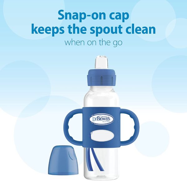 dr. brown’s milestones narrow sippy straw bottle blue (4)