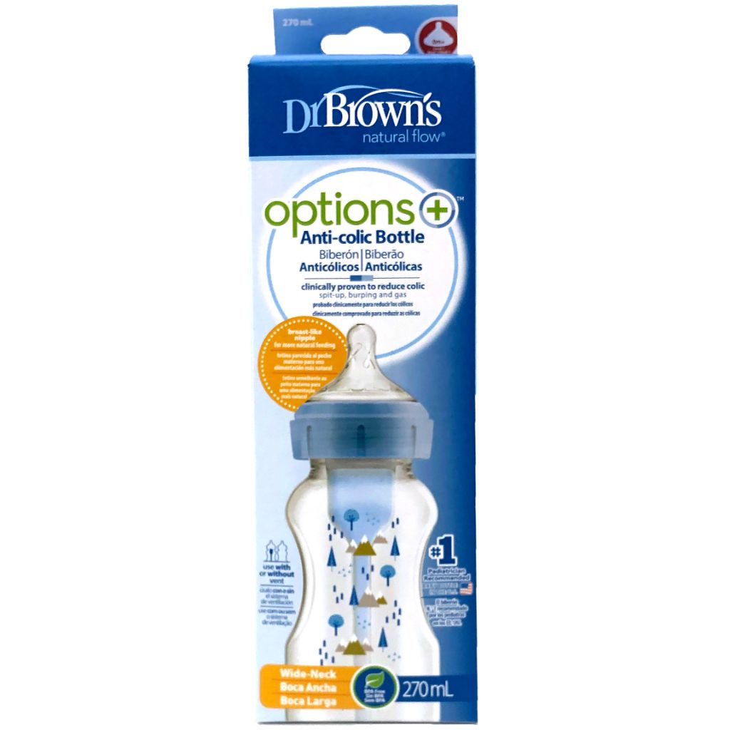 dr. brown's options+ anticolic bottle wide neck bottle 270ml blue1
