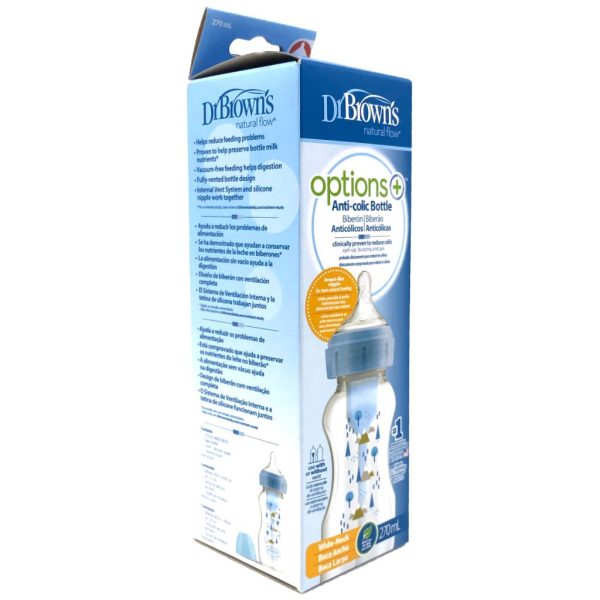 dr. brown's options+ anticolic bottle wide neck bottle 270ml blue2