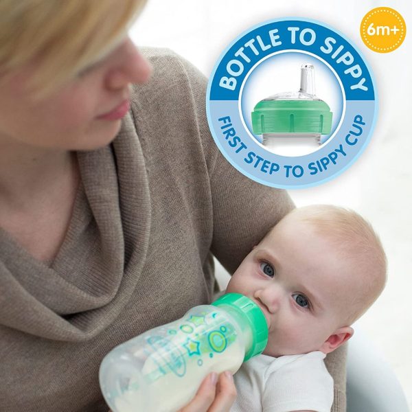 dr. brown’s options + anticolic bottle to sippy bottle wide neck starter kit green (7)