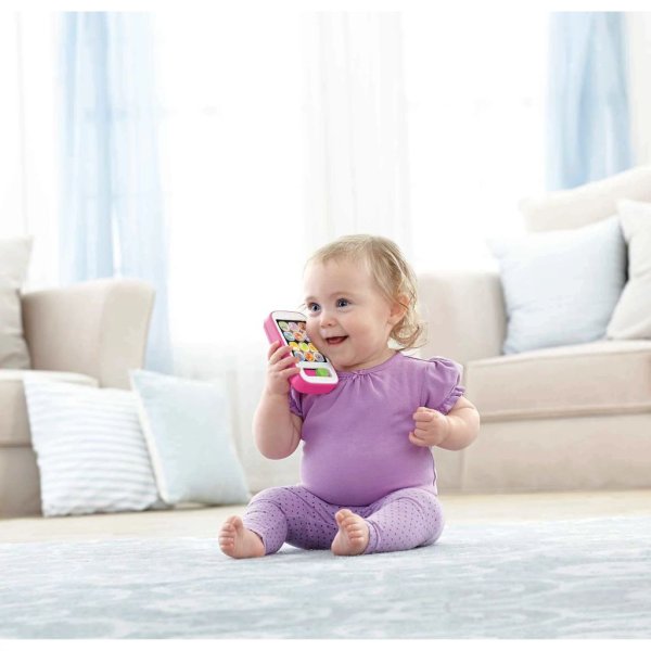 fisher price laugh & learn smart phone electronic baby learning toy with lights & sounds, pink1