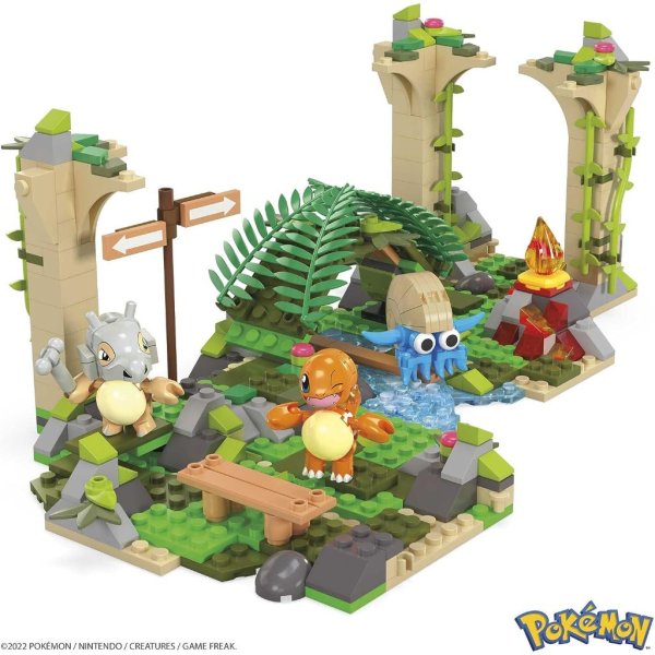 mega pokémon action figure building toy, jungle ruins with 464 pieces, motion and 3 characters, cubone charmander omanyte, gift idea for kids (3) (1)