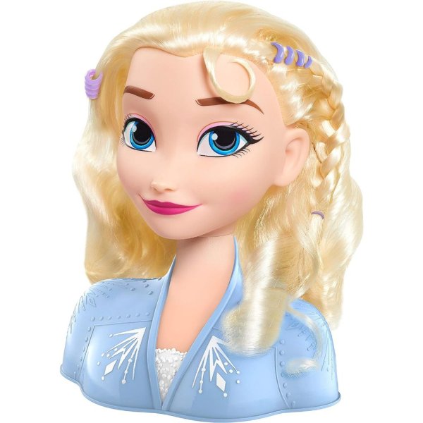 disney frozen 2 elsa 14 piece styling head for kids, blonde hair2