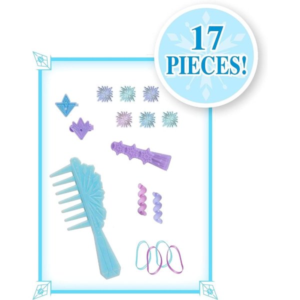 disney frozen 2 elsa 14 piece styling head for kids, blonde hair3