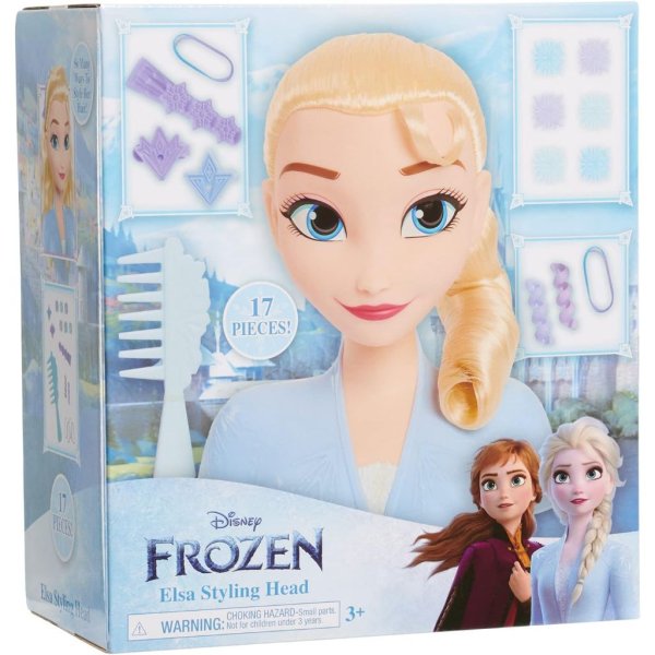 disney frozen 2 elsa 14 piece styling head for kids, blonde hair5