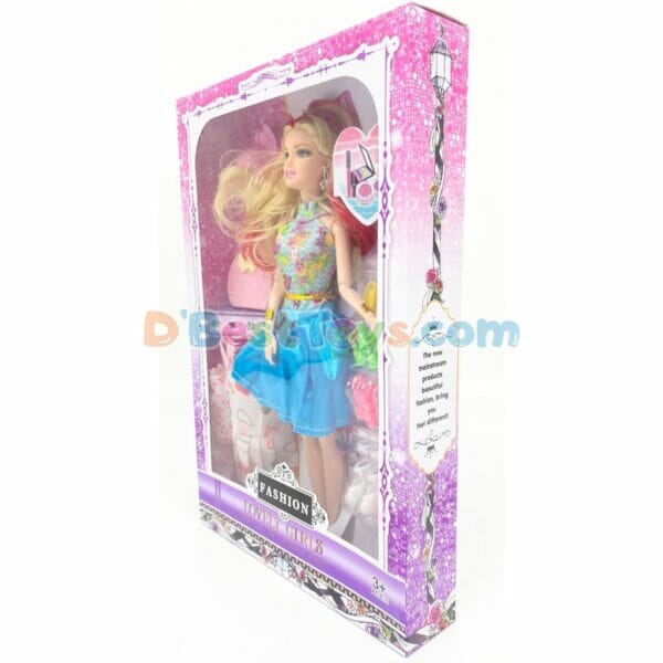 fashion lovely girls blue skirt and flower blouse4