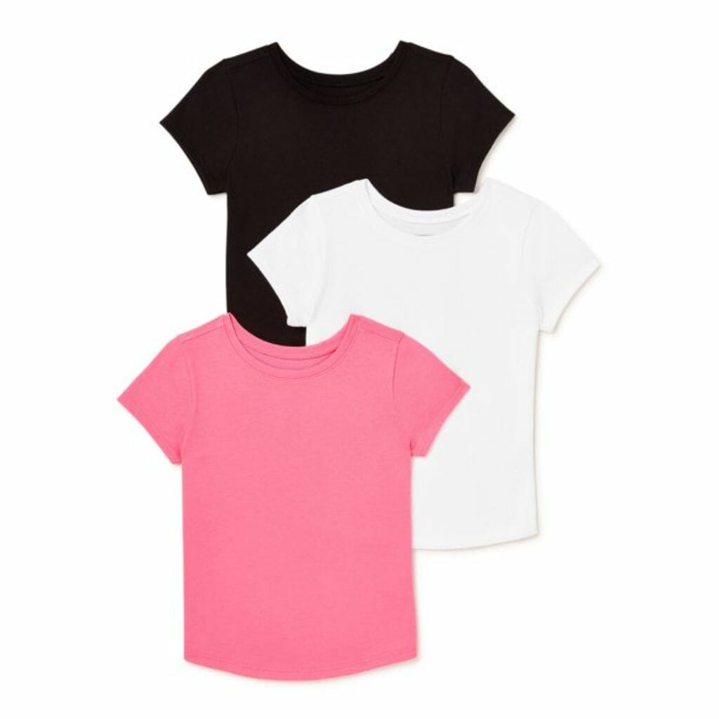 garanimals baby and toddler girls' short sleeve t shirt, 3 pack