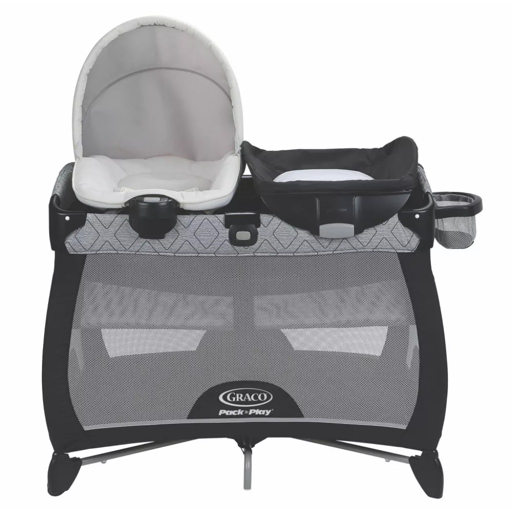 graco pack n play quick connect portable napper deluxe playard, asher (2)