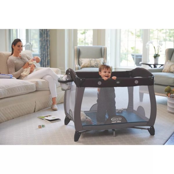 graco pack n play quick connect portable napper deluxe playard, asher (7)
