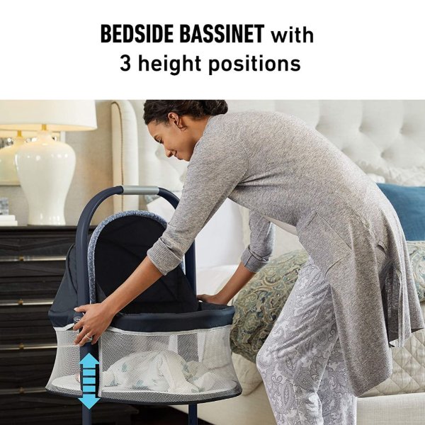 graco pack 'n play day2dream bassinet playard features portable bedside bassinet, diaper changer, and more, hutton2