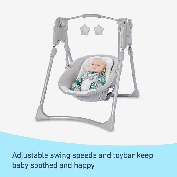 graco® slim spaces™ compact baby swing, reign4