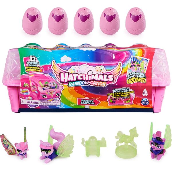 hatchimals colleggtibles, rainbow cation wolf family carton 1