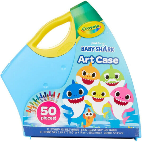 crayola baby shark art set, washable art supplies, 50 pieces2