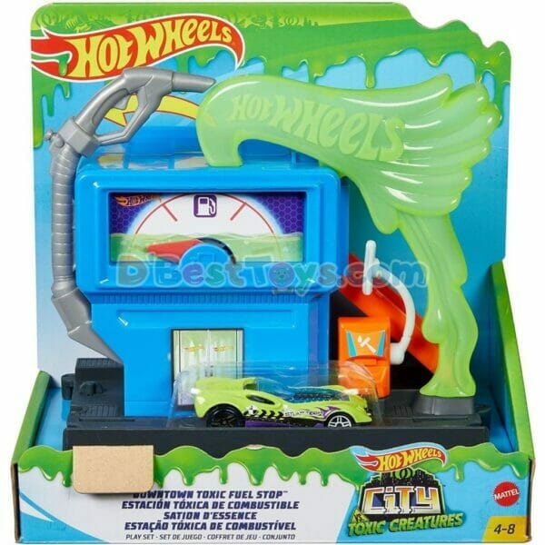 hot wheels downtown toxic fuel stop, play set14