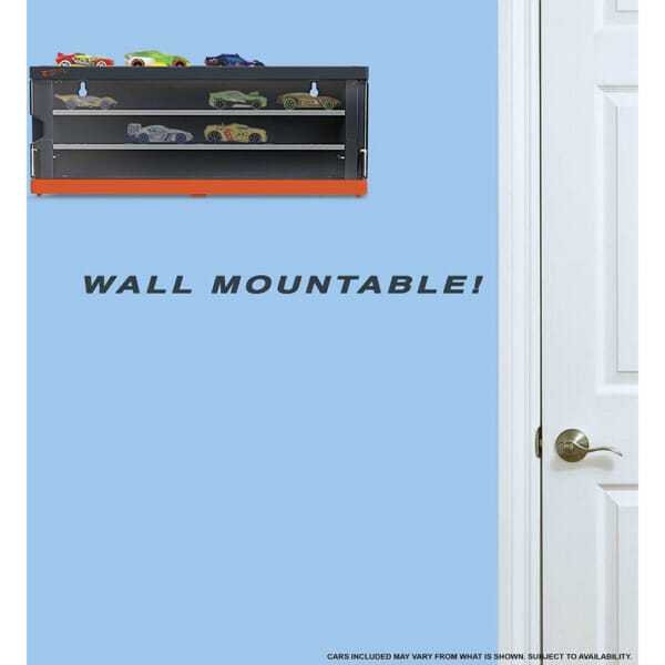 hot wheels interactive display case with 8 164 scale hot wheels cars, storage for 12 toy cars (3)