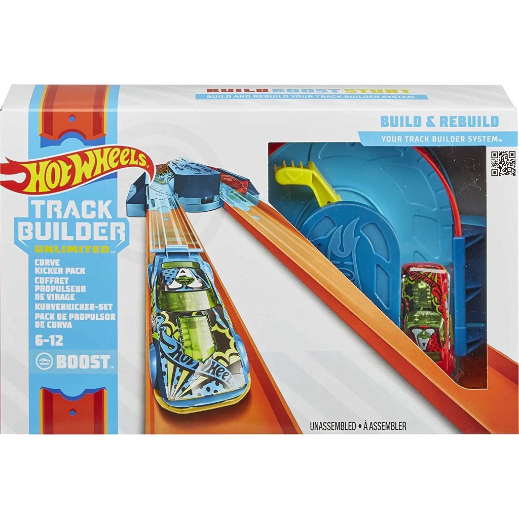hot wheels track builder pack assorted curve kicker pack (6)