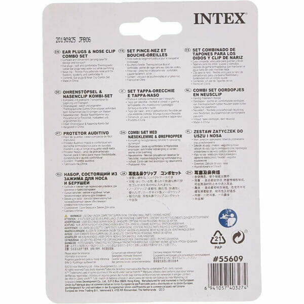 intex ear plugs and nose clip combo set2