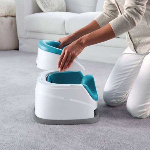 ingenuity new babybase smaller cube design peacock blue bb1