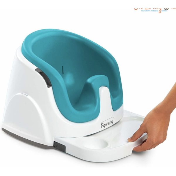 ingenuity new babybase smaller cube design peacock blue bb2