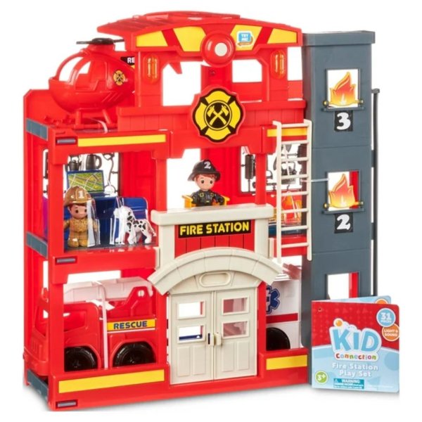 kid connection fire station emergency vehicle playset (31 pieces)2