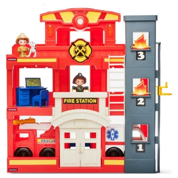 kid connection fire station emergency vehicle playset (31 pieces)5
