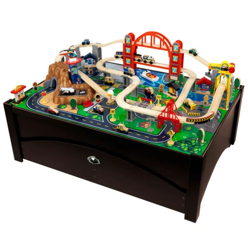 kidkraft metropolis wooden train set 4