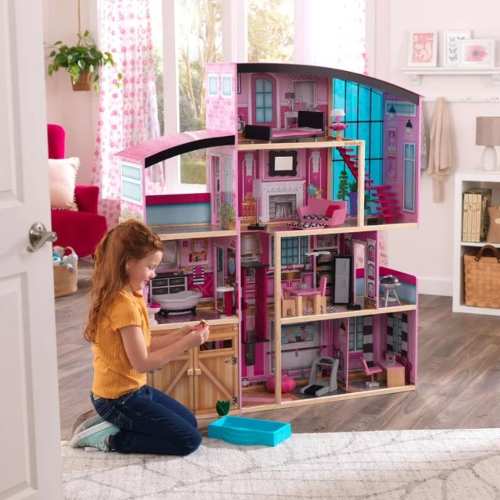 kidkraft shimmer mansion wooden dollhouse1