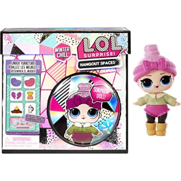 lol surprise winter chill hangout spaces furniture playset with cozy babe doll