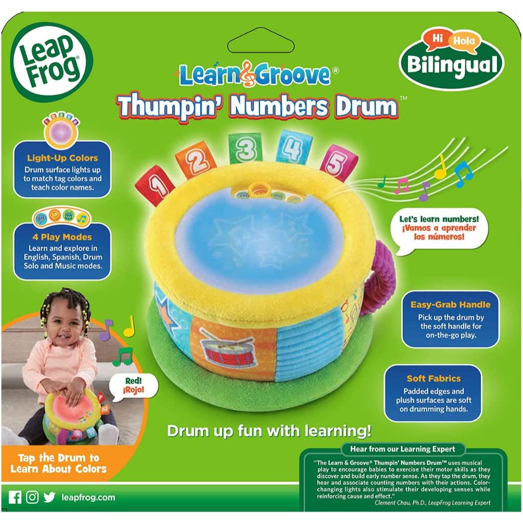 LeapFrog Learn and Groove Thumpin Numbers Drum Multicolor D Best Toys