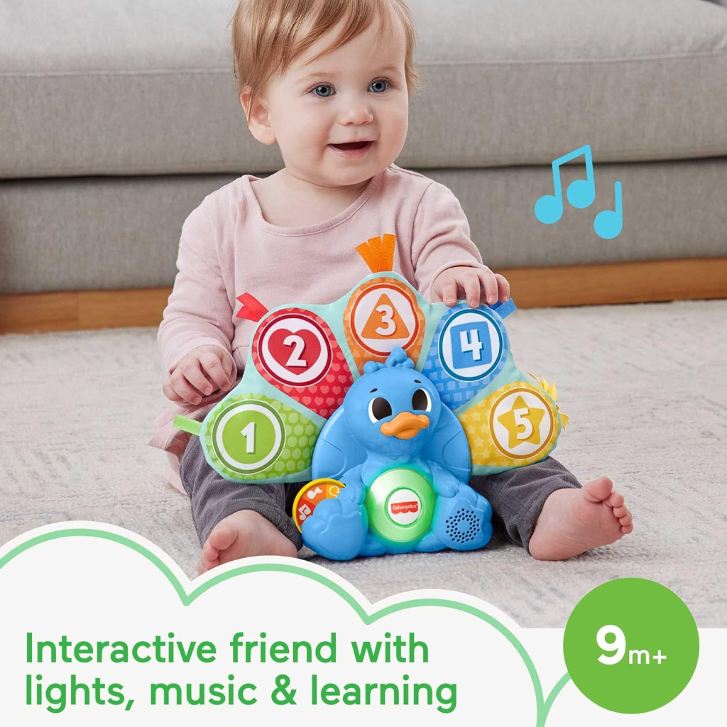 fisher price linkimals learning toy counting & colors peacock with interactive lights & music for baby & toddlers ages 9+ months1