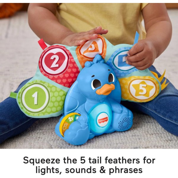 fisher price linkimals learning toy counting & colors peacock with interactive lights & music for baby & toddlers ages 9+ months2