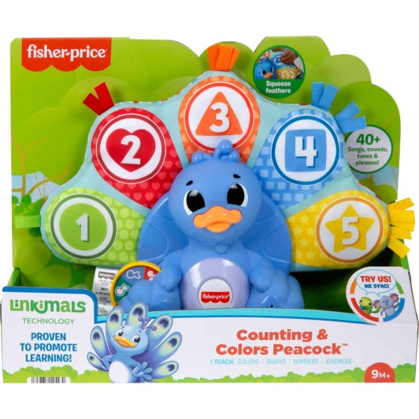 fisher price linkimals learning toy counting & colors peacock with interactive lights & music for baby & toddlers ages 9+ months4
