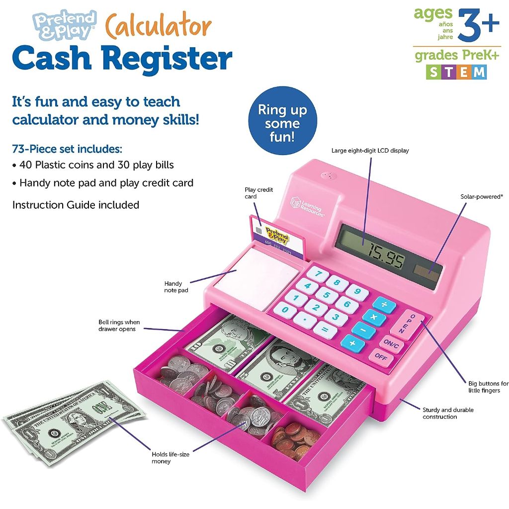 learning resources pretend & play calculator cash register pink (4)