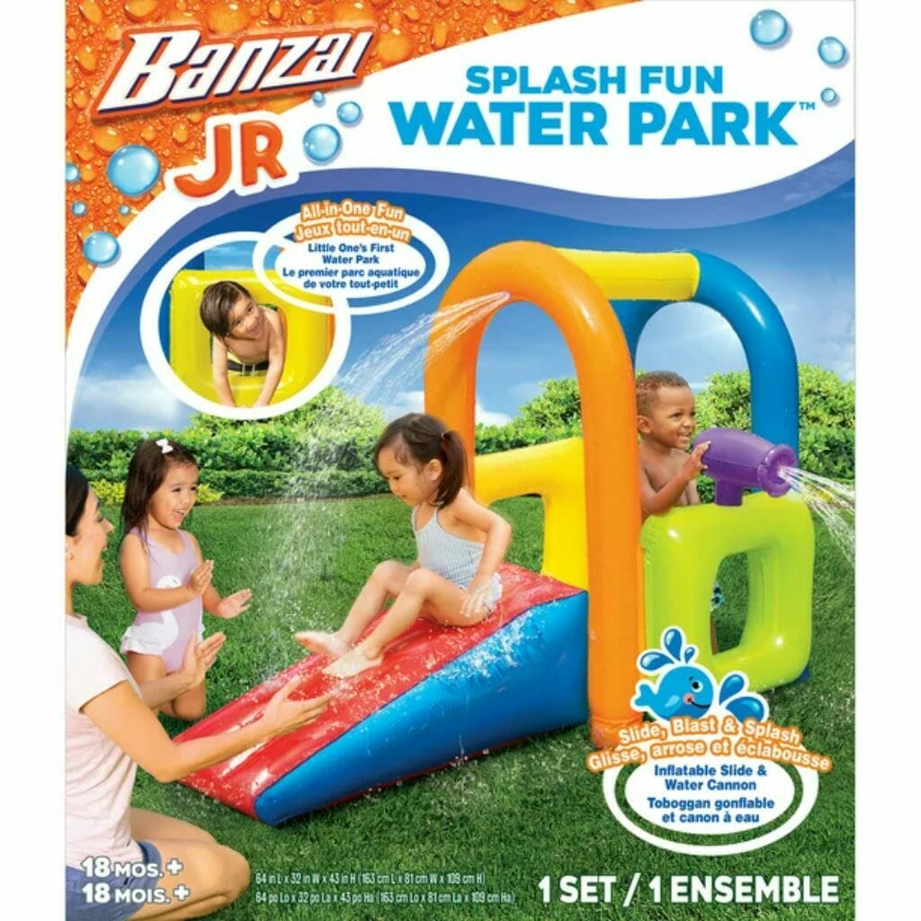 banzai jr. splash fun toddlers activity water park, 18 months & up